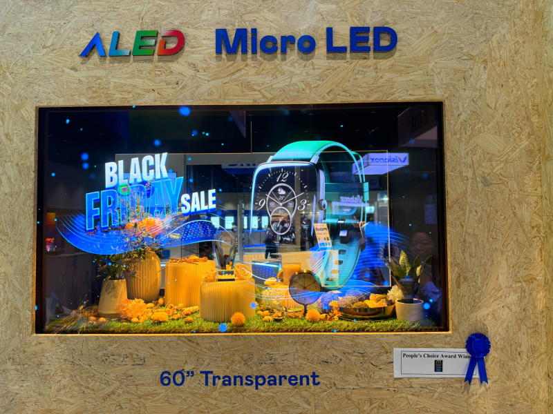 DUOBAO�����پW60����͸����Micro LED�@ʾ���@&rdquo;���Micro LED���g���ê�&rdquo;����Micro LED���͸����֮�OӋ���ԘO�°l�]���ԿɔUչ�ԟo�pƴ�Ӽ��g���죬�߂�600 nitsȫ��������������60%��͸�ʼ����^NTSC 110%�ă����Vɫ����F�����������`����ڸ��N����